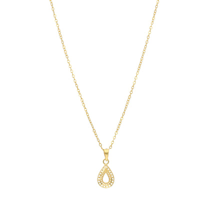 Gold Teardrop Necklace 21KT - FKJNKL21KM11363