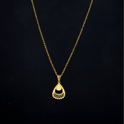Gold Classic Drop Necklace 21KT - FKJNKL21KM11367