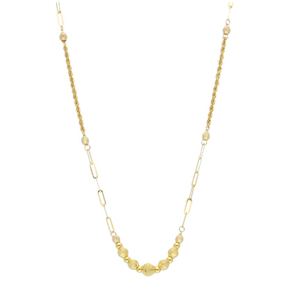 Gold Link Bead Necklace 21KT - FKJNKL21KM11408