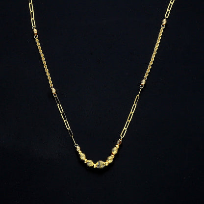 Gold Link Bead Necklace 21KT - FKJNKL21KM11408