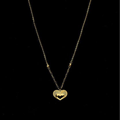 Gold Winged Heart Necklace 21KT - FKJNKL21KM11411