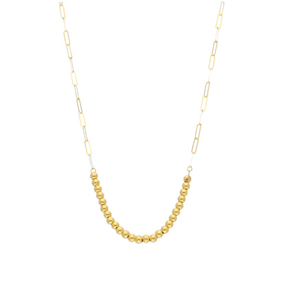 Gold Luxe Beaded Necklace 21KT - FKJNKL21KM11414