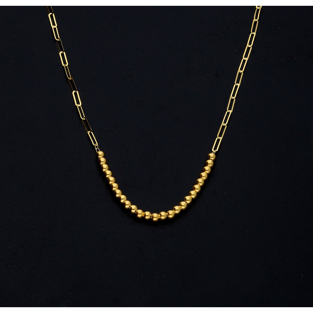 Gold Luxe Beaded Necklace 21KT - FKJNKL21KM11414