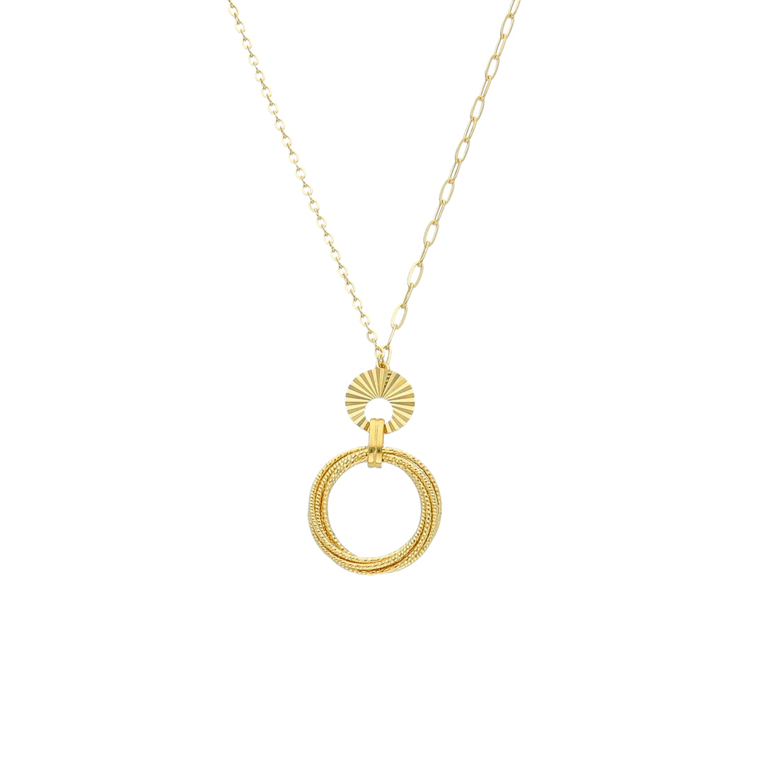 Gold Ring Drop Necklace 21KT - FKJNKL21KM11418