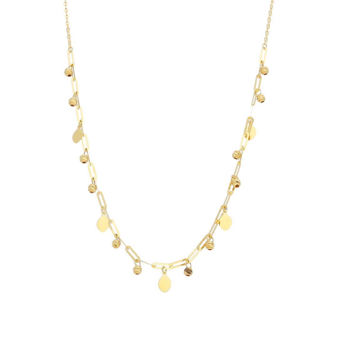 Gold Drop Charm Necklace 21KT - FKJNKL21KM11419