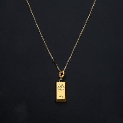 Gold Bar Style Necklace 21KT - FKJNKL21KM11437