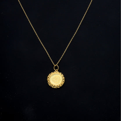 Gold Heritage Coin Necklace 21KT - FKJNKL21KM11441