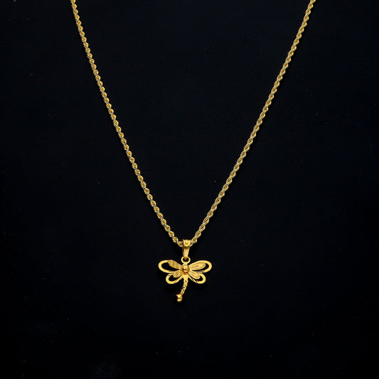 Gold Butterfly Motif Necklace 21KT - FKJNKL21KM11447