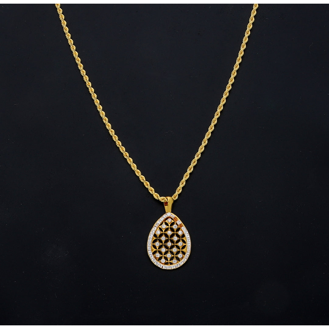 Gold Luxe Teardrop Necklace 21KT - FKJNKL21KM11454