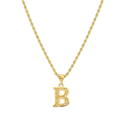 Gold Designer Initial B Necklace 21KT - FKJNKL21KM11457