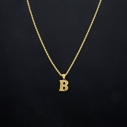 Gold Designer Initial B Necklace 21KT - FKJNKL21KM11457