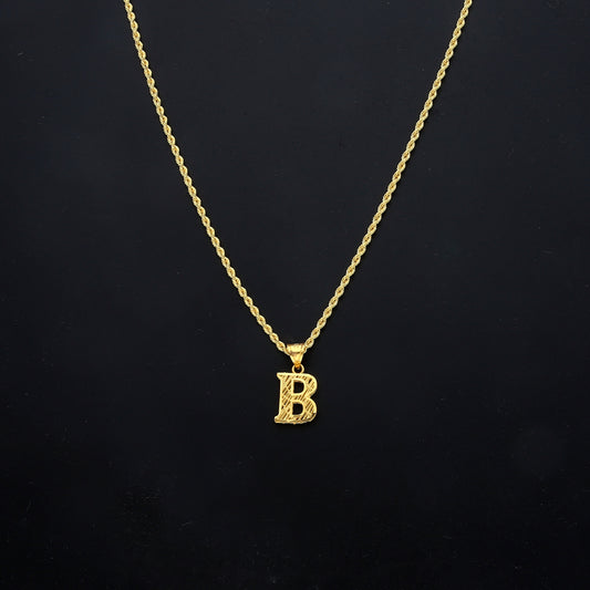 Gold Designer Initial B Necklace 21KT - FKJNKL21KM11457