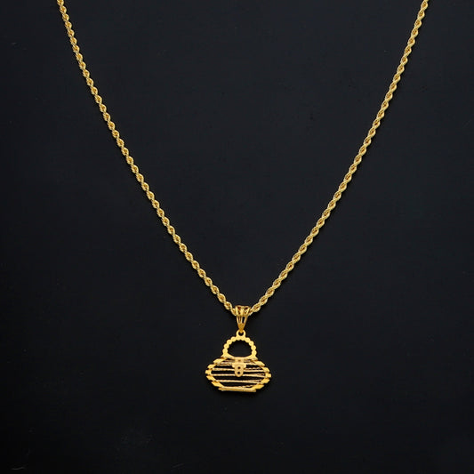 Gold Chic Purse Charm Necklace 21KT - FKJNKL21KM11459