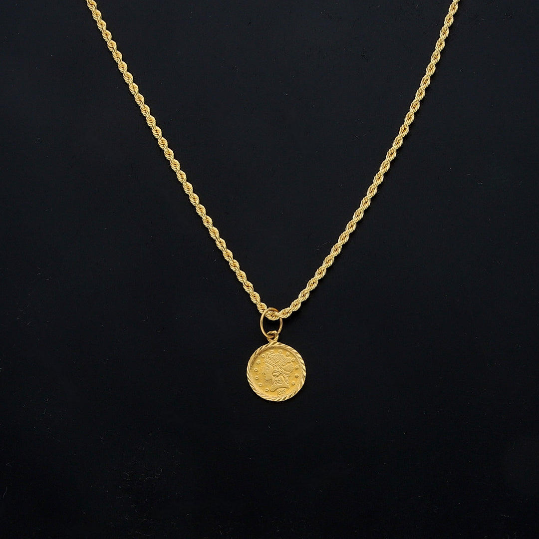 Gold Classic Lira Necklace 21KT - FKJNKL21KM11460
