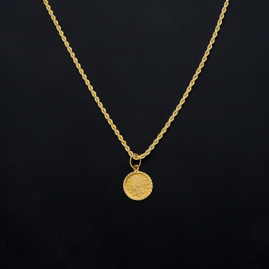 Gold Classic Lira Necklace 21KT - FKJNKL21KM11460