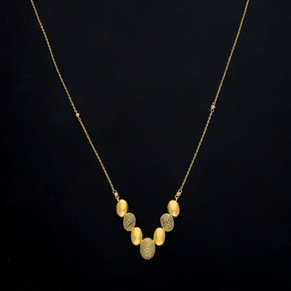 Gold Multi-Oval Drop Necklace 21KT - FKJNKL21KM11597