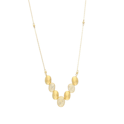 Gold Multi-Oval Drop Necklace 21KT - FKJNKL21KM11597