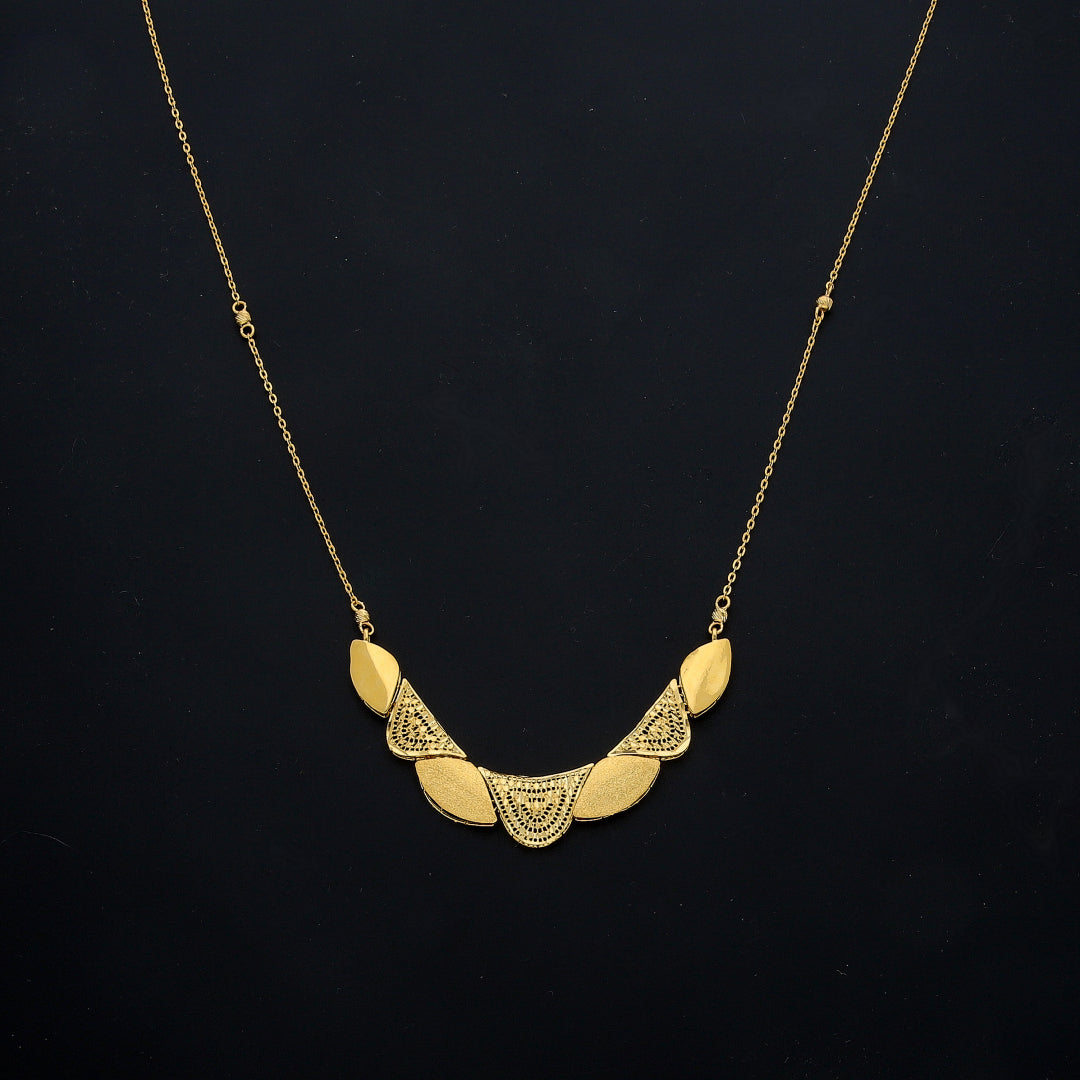 Gold Artistic Link Necklace 21KT - FKJNKL21KM11599
