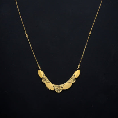 Gold Artistic Link Necklace 21KT - FKJNKL21KM11599