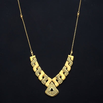 Gold Zigzag Link Necklace 21KT - FKJNKL21KM11600