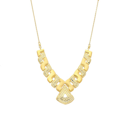 Gold Zigzag Link Necklace 21KT - FKJNKL21KM11600