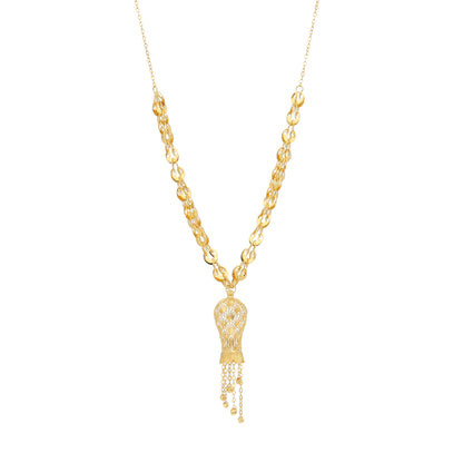 Gold Classic Turkish Necklace 21KT - FKJNKL21KM11615