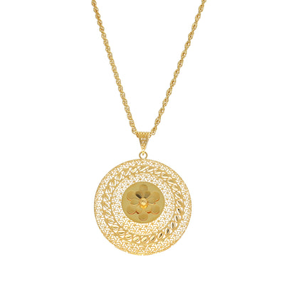 Gold Turkish Design Necklace (Chain With Pendant) 21KT - FKJNKL21KM11771