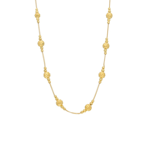 Gold Classic Beads Chain 21KT - FKJCN21KM11804