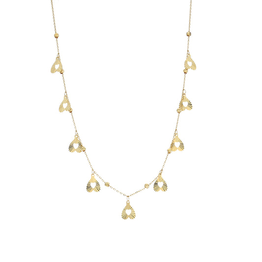 Gold Heart Drop Necklace 21KT - FKJNKL21KM11832