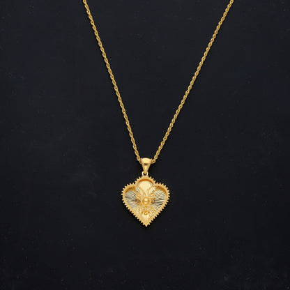 Gold Leaf Shaped Necklace (Chain with Pendant) 21KT - FKJNKL21KM11837