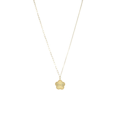 Gold Clover Leaf Shaped Necklace 21KT - FKJNKL21KM11851
