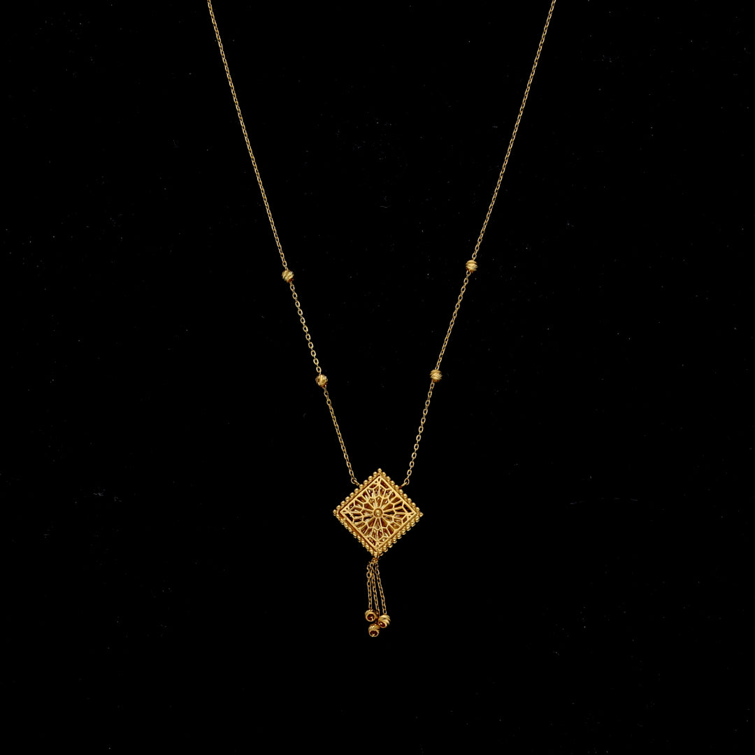 Gold Traditional Necklace 21KT - FKJNKL21KM11852