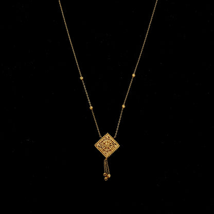 Gold Traditional Necklace 21KT - FKJNKL21KM11852