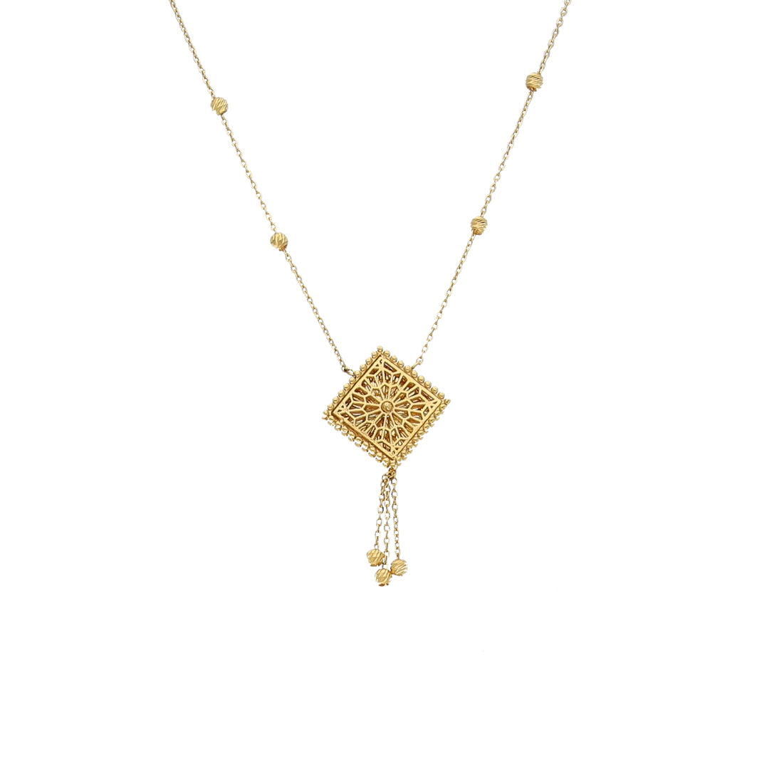 Gold Traditional Necklace 21KT - FKJNKL21KM11852