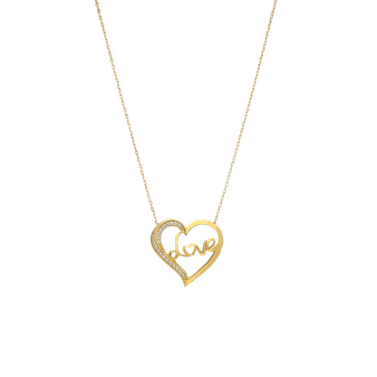 Gold Love Necklace 21KT - FKJNKL21KM11853