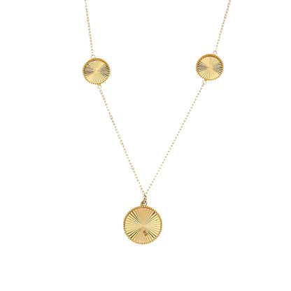 Gold Circle Shaped Necklace 21KT - FKJNKL21KM11855
