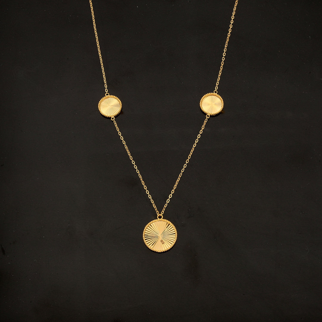 Gold Circle Shaped Necklace 21KT - FKJNKL21KM11855