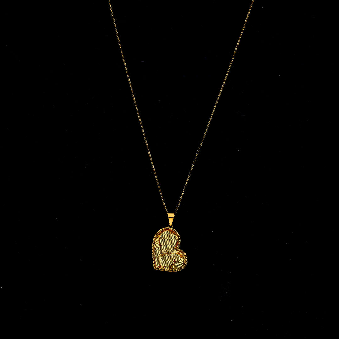 Gold Necklace (Chain with Mother & Daughter Shaped Pendant) 21KT - FKJNKL21KM11856