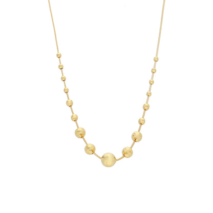 Gold Balls Shaped Necklace 21KT - FKJNKL21KM11911