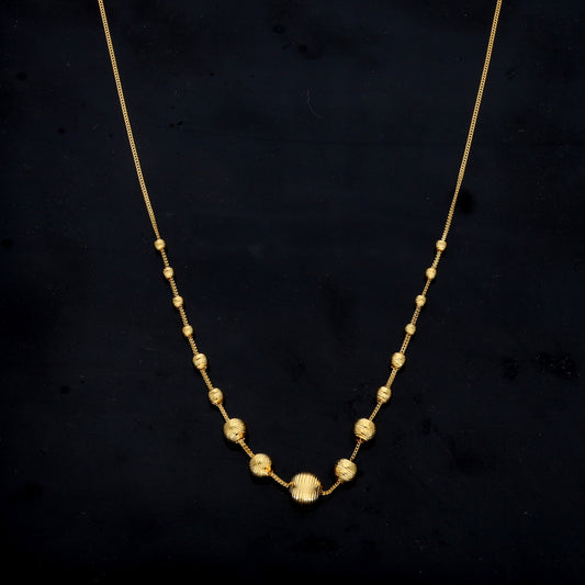 Gold Balls Shaped Necklace 21KT - FKJNKL21KM11911