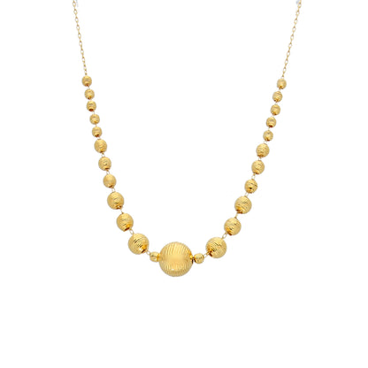 Gold Balls Shaped Necklace 21KT - FKJNKL21KM11912