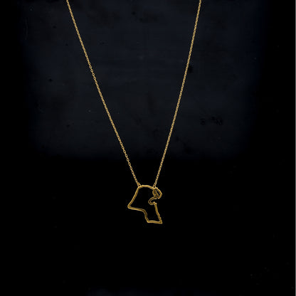 Gold Kuwait Map Shaped Necklace 21KT - FKJNKL21KM11915