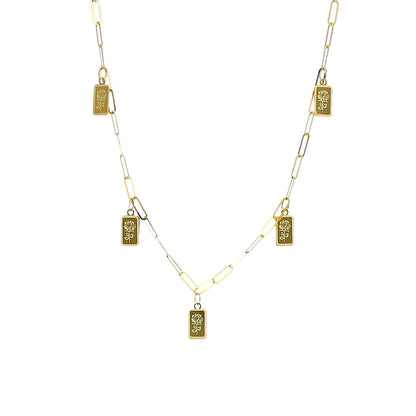 Gold Rose Charms Necklace 21KT - FKJNKL21KM11946
