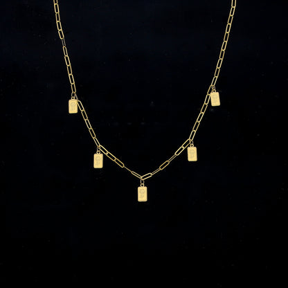 Gold Rose Charms Necklace 21KT - FKJNKL21KM11946