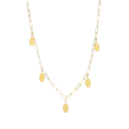 Gold Rose Charms Necklace 21KT - FKJNKL21KM11947