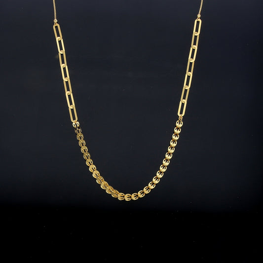 Gold Link Cascade Necklace 21KT - FKJNKL21KM11983