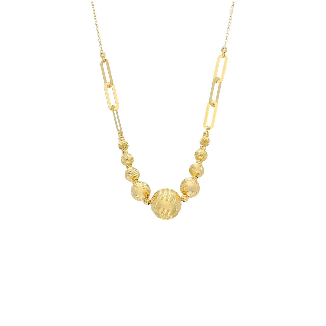 Gold Orb Elegance Necklace 21KT - FKJNKL21KM11984