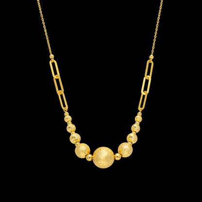 Gold Beads Necklace 21KT - FKJNKL21KM12002