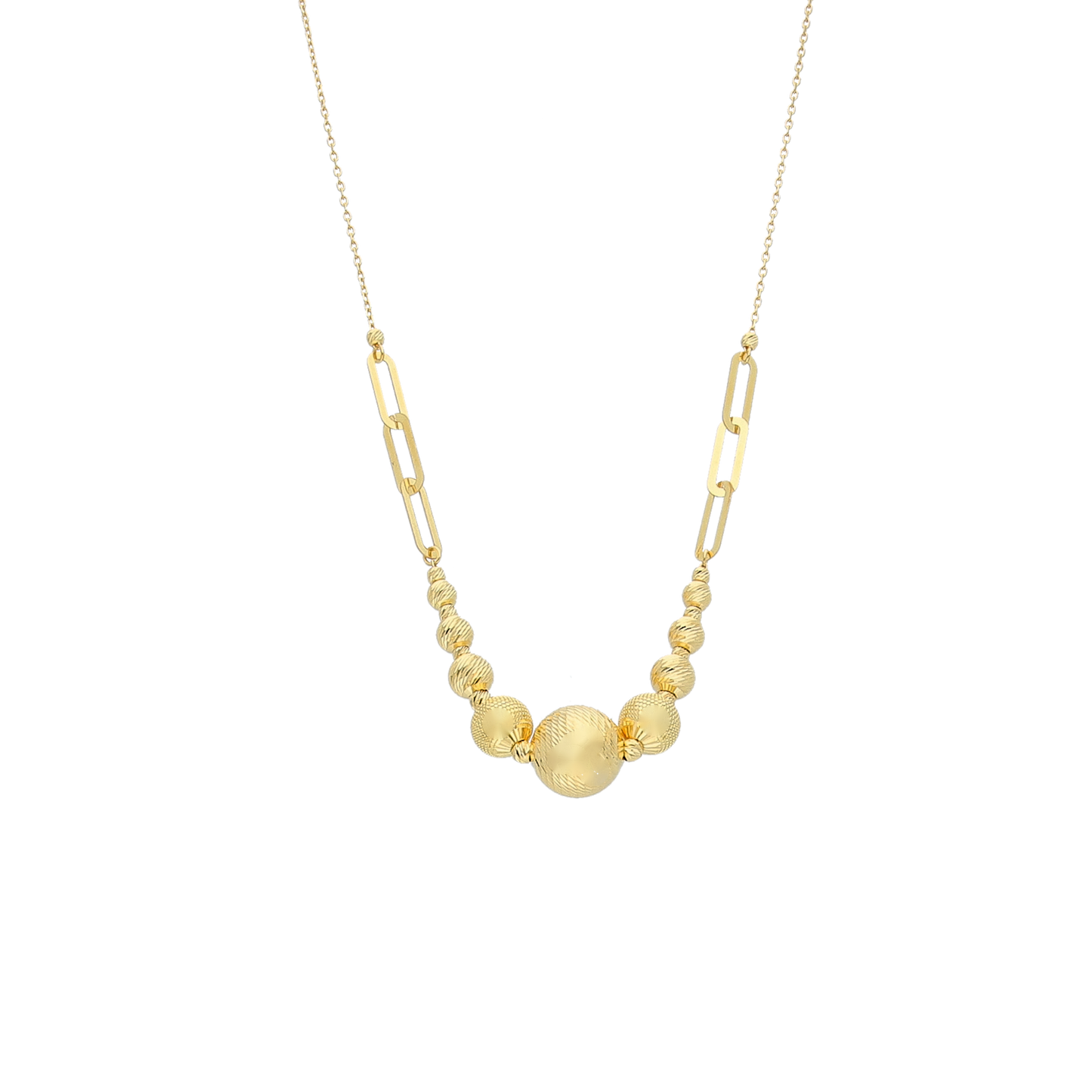 Gold Beads Necklace 21KT - FKJNKL21KM12002