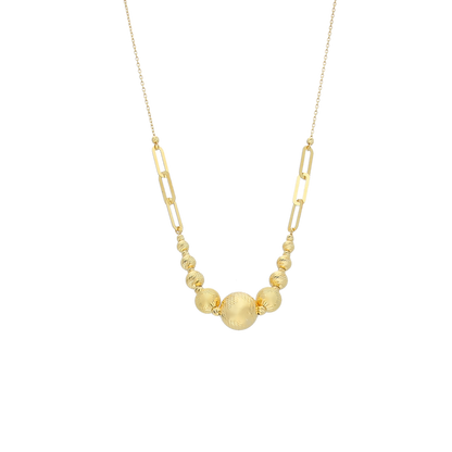 Gold Beads Necklace 21KT - FKJNKL21KM12002